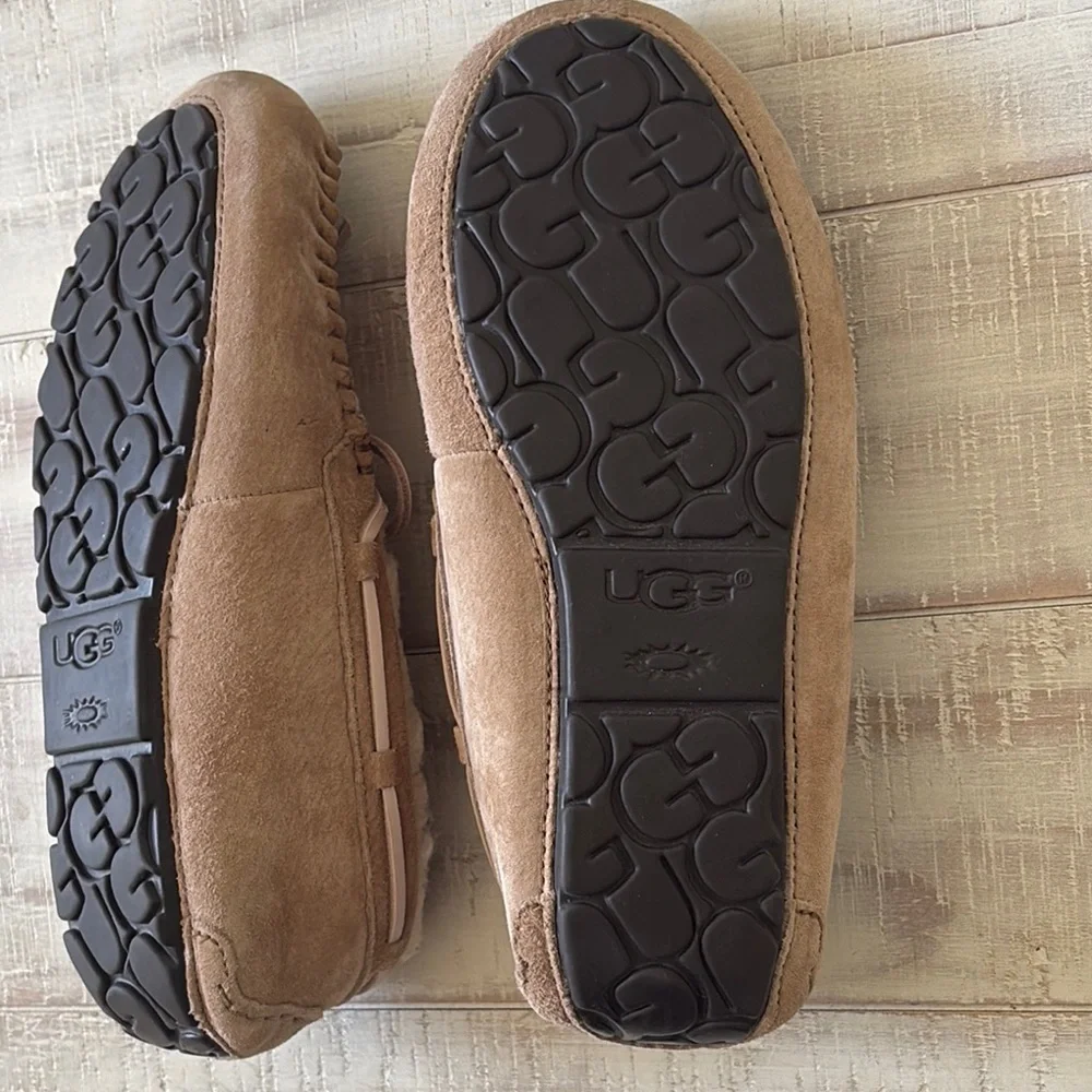 UGG Tan Shearling Moccasin Slippers - Picture 7 of 7
